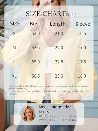 FireSwan Cardigan Sweaters for Women Long Lantern Sleeve Oversized Knit Outfits Lightweight Trendy Sweater Tops 2026 thumbnail 7