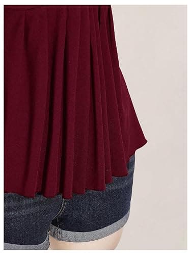 SOLY HUX Women's Plus Size Babydoll Tops Flowy Going Out Top | Twist Front, Sleeveless, Peplum, Casual Summer thumbnail 5