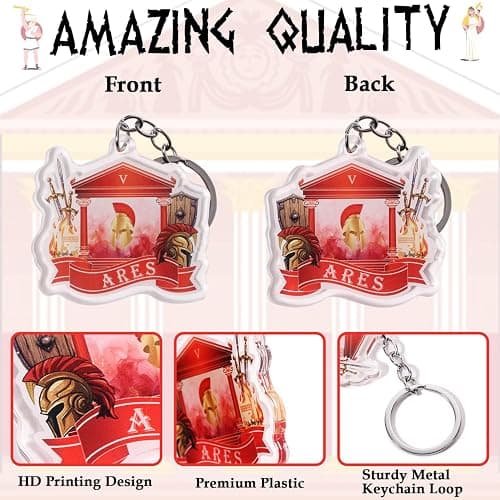 Htabiol Greek Mythology Keychains, 15pcs Olympian Gods Cabin Keychains, Greek Mythology Party Favor Gifts, Fit for Olympian Gods Birthday, Percy Jackson Party, Camp Half Blood Birthday thumbnail 2