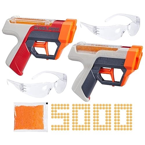 NERF Pro Gelfire Dual Wield Pack, 2 Blaster, No-Prime Firing, 5000 Gelfire Rounds, 2 x 100 runde integrierte Trichter, 2 Brillen, ab 14 Jahren - Image 1