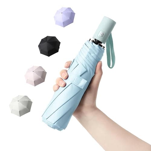 BAODINI Small UV Protection Travel Umbrella Compact for Rain and Sun UPF 50+ Windproof Portable 42 inch Umbrella for Women and Men - Image 1