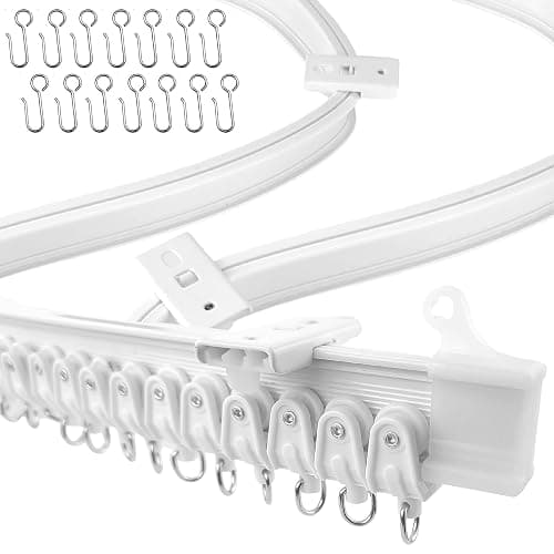 UrbanRed Flexible Bendable Ceiling Curtain Track, 16.4 ft (5 m), Mount for Rail with Curtain Tracks System, Room Divider, Curtains Rod, RV Ceiling Track for Curtains, White - Image 1