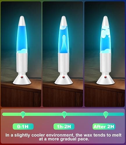 PHEJIE T90753-S-14-EU Lámpara líquida con cambio de color RGB de 36 cm con mando a distancia: luz ambiental con ciclo automático para dormitorios infantiles, decoración de escritorios de oficina thumbnail 4
