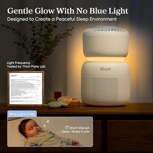 LEVOIT Air Purifier for Baby with White Noise Sound Machine and Blue-Light-Free Night Light in Bedroom, HEPA Filter Removes Ultrafine Particle, AHAM VERIFIDE, 5 Air Quality Monitor, Smart WiFi, Sprout thumbnail 5