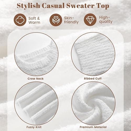 Women's Oversized Crewneck Sweaters, Long Sleeve Fuzzy Knit Casual Chunky Warm Fall Pullover Sweaters Top Trendy Outfits thumbnail 5