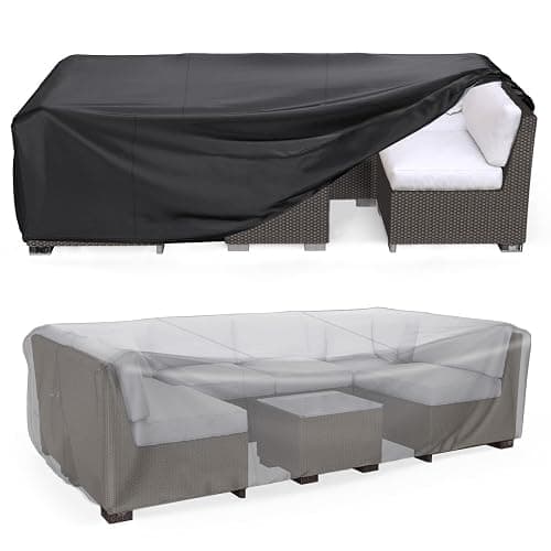 Heavy Duty Patio Furniture Covers Waterproof, Mrrihand Patio Furniture Outdoor Sectional Sofa Couch Set, Patio Table and Chair Set Cover 89.7" L×62.2" W×28.3" H - Image 1