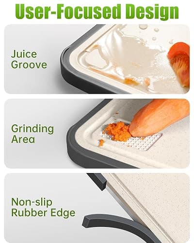 Washour Titanium Cutting Boards for Kitchen, Non Toxic 2-in-1 Cutting Board Double Sided, Food Grade Chopping Boards for Fresh Meat Vegetable, Easy to Clean Large Size 16”×11” thumbnail 7
