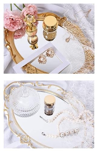 Sooyee Decorative Tray - Gold Mirror Tray for Bathroom Vanity, Dessert & Coffee Table, Home Decor with Handle thumbnail 8