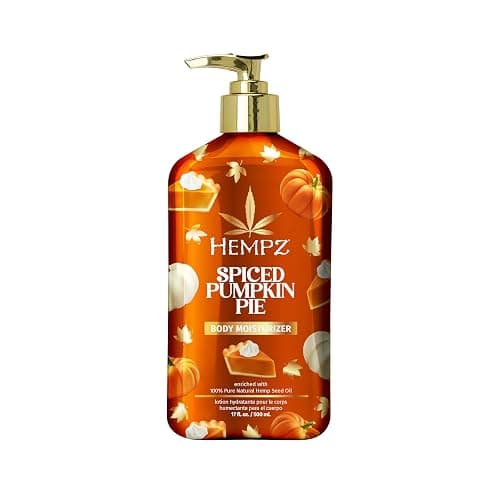 Hempz Pie Body Moisturizer, Body Lotion, Spiced Pumpkin, 17 fl.oz. | Hemp-derived formula softens and hydrates skin for lasting comfort all day - Image 1
