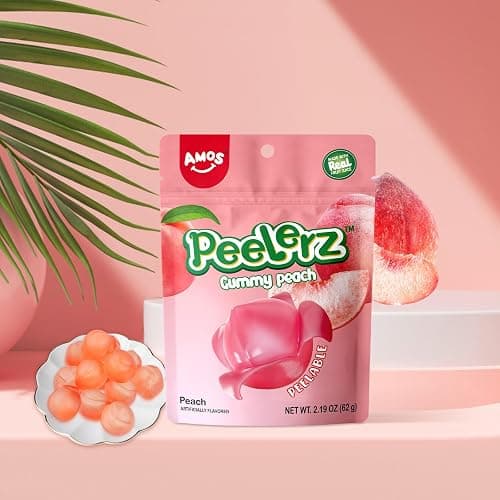 Amos Peelerz Gummy Peach Peeling Candy, Peelable Fruit Snacks, Resealable 6oz Bag thumbnail 8