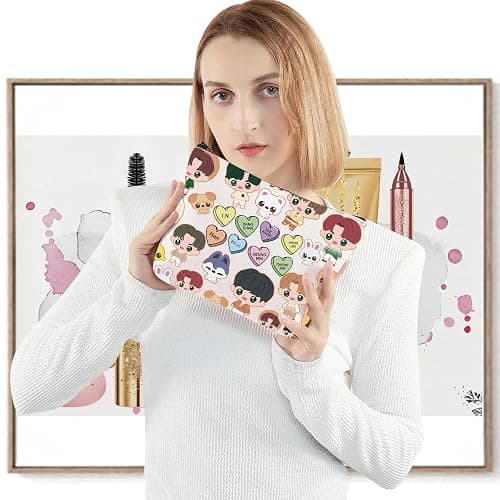 LEVLO Korean Group Stay Cosmetic Makeup Bag Korean Group Fans Gift Korean Group Cartoon Member Makeup Zipper Pouch Bag (SK Bag) thumbnail 5