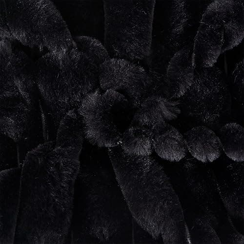 Faux Fur Body Pillow Cover,20x54 Body Pillowcase,Fluffy Long Pillow Case,Shaggy Faux Rabbit Fur Pillow Cover with Zipper,Soft and Plush for Bedroom and Couch(Black, Body) thumbnail 8