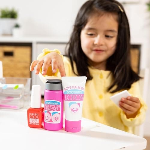 Melissa & Doug Love Your Look Pretend Nail Care Play Set – 20 Pieces for Mess-Free Play Mani-Pedis (Does NOT Contain Real Cosmetics), Pink thumbnail 8