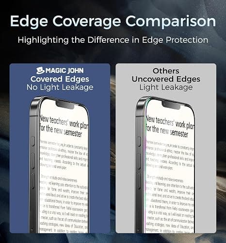MAGIC JOHN 3rd Gen Upgraded for iPhone 13/13Pro/14 Screen Protector 6.1 Inch,HD Clear,Shatterproof Tempered Film,Auto Dust-Elimination,Bubble Free,Easy Installation,2 Pack thumbnail 4