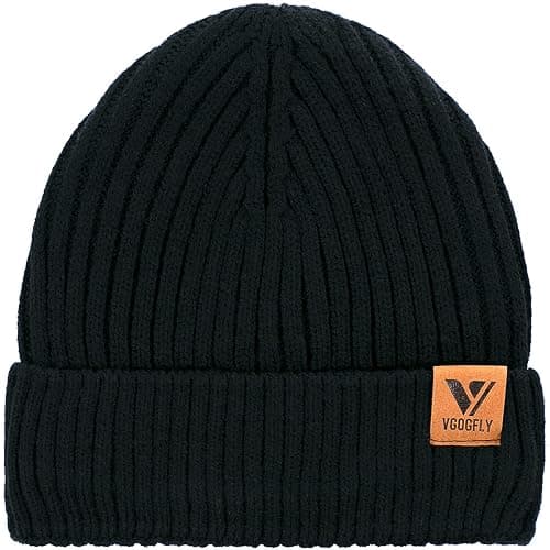 Vgogfly Lined Men Beanie Slouchy Knit Skull Cap Warm Stocking Hats Guys Women Striped Winter Beanie Hat thumbnail 3