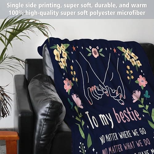 GiltGlimmer Friendship Gifts for Women Christmas, Best Friend Birthday Gifts for Women, Best Friend Blanket Gift, to My Bestie Throw Blanket for Mothers Day 60" x 50" thumbnail 5