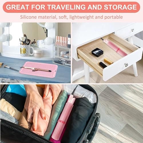 Quccefods Large Heat Resistant Silicone Mat for Hair Styling Tools - Curling Irons, Flat Irons, and Hair Straighteners thumbnail 4
