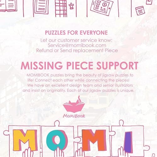MOMIBOOK 1000 Piece Puzzle for Adults Jigsaw Puzzles of Arashiyama Sakura Tour, Painting Image Cherry Blossom Difficult Challenging Impossible Puzzle Unique Party Christmas Birthday Gifts thumbnail 8