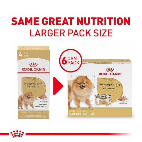Royal Canin Pomeranian Adult Wet Dog Food, 3 oz, 6-Pack | Skin & Coat Support with EPA & DHA, Bone & Joint Support, For Adult Pomeranians, Loaf in Sauce, Developed by Veterinarians thumbnail 2