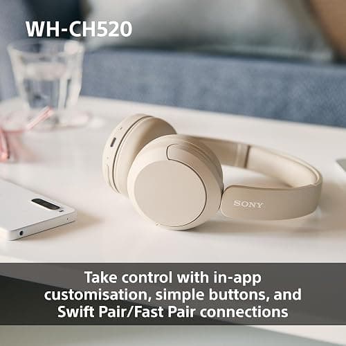 Sony WH-CH520 Wireless Bluetooth On-Ear Headphones, Lightweight Design, Up to 50hr Battery Life, Quick Charge, EQ, Clear Call Quality, iOS & Android - Black thumbnail 8