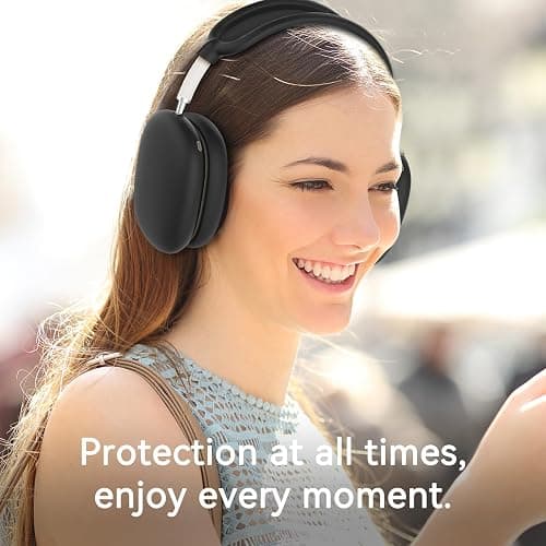 Silicone Case Cover for AirPods Max Headphones, Ear Pad Case Cover/Ear Cups Cover/Headband Cover for AirPod Max (USB-C/Lightning)(2024/2020),Accessories Silicone Protector for Apple AirPods Max, Black thumbnail 6