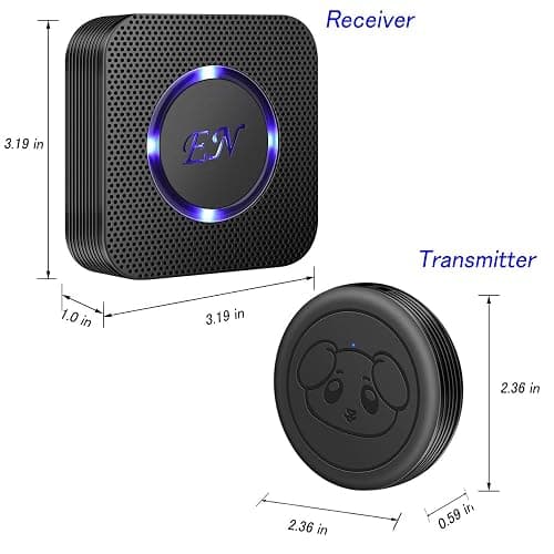 Dog Door Bell Doggie doorbells for Potty Training with Warterproof Touch Button Dog Bells Included 2 Receivers + 3 Buttons thumbnail 5