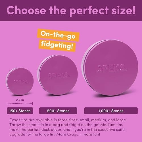 Speks Original Crags Ferrite Putty | 150+ Ferrite Stones in a Tin, Fidget Toy for Stress Relief, Sensory Desk Toy for Adults & Teens 14+ | Lavendar, Small (Iris) thumbnail 2