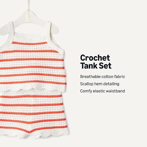 Amazon Essentials x Sofia Grainge Mommy & Me Cotton Crochet Sweaters & Tank Sets thumbnail 3
