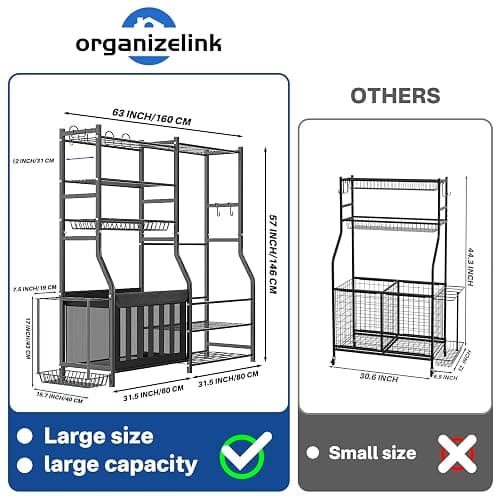 organizelink Garage Sports Equipment Organizer, Strong Load Bearing Golf Bag Organizer, Multi Use Golf Ball Rack Basketball Rack for Sports Gear and Outdoor Toy Ball Storage thumbnail 2