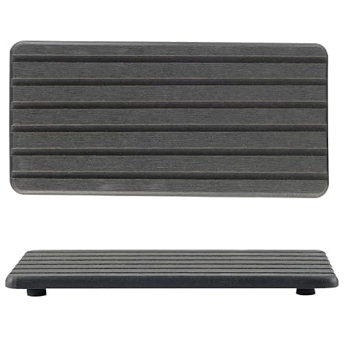 NiuYichee 2 PCS Water Absorbent Diatomite Coasters Rectangle, Grooved Design, Water Absorbing Stone Used for Hand Soaps & Plants & toiletries in The Modern Home - Image 1