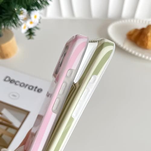 Yeddabox for iPhone 17 Pro Max Case Cute Striped Phone Case Soft TPU Slim Shockproof Phone Cover for Women Girls, Pink thumbnail 4