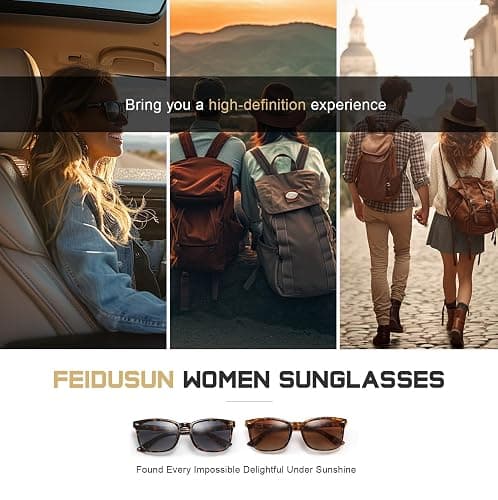 FEIDUSUN Polarized Sunglasses for Women and Men Classic Trendy Sun Glasses with UV Protection thumbnail 6