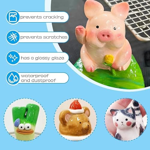 50ml Air Dry Clay Glaze, Protect Clay Surfaces, Delivers Gloss Glaze Effect | Gloss Glaze, Air Dry Clay Varnish, Waterproof, Dustproof,Prevents Clay Scratches & Wear thumbnail 4