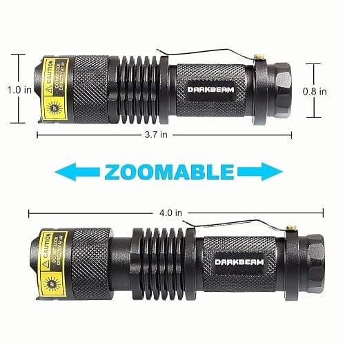 DARKBEAM UV 395nm Flashlight Ultraviolet led Light Blacklight Wood's lamp Portable 400nm Mini Detector for Dog/Cat Urine Pet Stains, Anti-counterfeiting Identification, Resin Curing, AA thumbnail 2