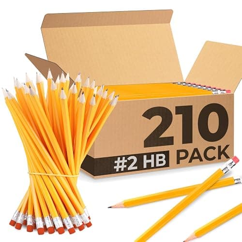 Rosmonde 210 Pack Pre Sharpened Pencils #2, Pencils With Top Erasers, Bulk School & Teacher Supplies, #2 HB, Pre Sharpened for Easy Use, Easy Hold Grip, Bulk Classroom & Office Supplies - Image 1