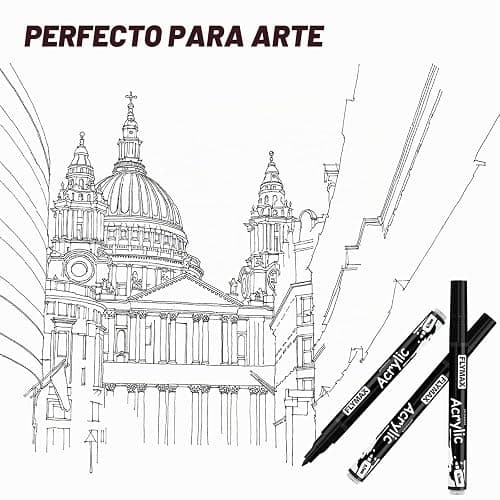 Rotulador Acrilico Dorado 0,7 mm – Marcador Permanente Pintura Acrílica Dorado, Indeleble, Punta fina, Impermeables, De secado rápido (Paquete de 3) thumbnail 6