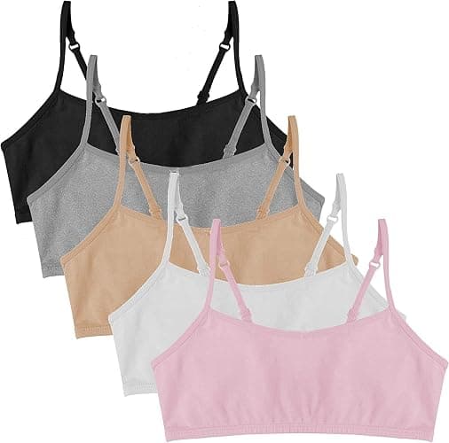 Popular Cotton Girls Training Bra - Crop Cami Training Bras for Girls with Adjustable Straps. Cotton Bra Pack. - Image 1