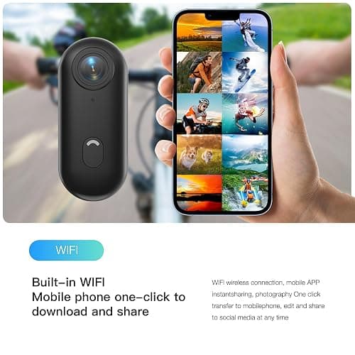 FOUKWAKC H7 64GB 1080P Thumb Action Camera, Mini Body Cameras, Wearable Pocket Vlogging Camera with Magnetic Lanyard, Small Portable Body Cam Helmet Cam for Work, Cycling, Travel, Pet Walking thumbnail 7