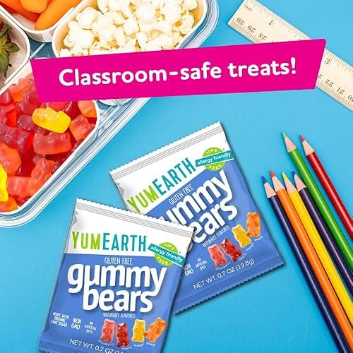YumEarth Organic Gummy Bears - Fruity Gummy Candy Snack Packs, Gluten Free Snacks for Kids - Allergy Friendly, Non-GMO, No Artificial Flavors or Dyes - Assorted Flavors, 0.7 Oz - 15 Count (Pack of 1) thumbnail 7