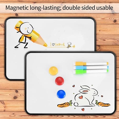 Dry Erase Whiteboards, A4 Size Small Double Sided White Boards, with Dry Erase Pens, Eraser, Magnets for School Home Office Classroom Students Drawing Writing - 30x21 cm thumbnail 7