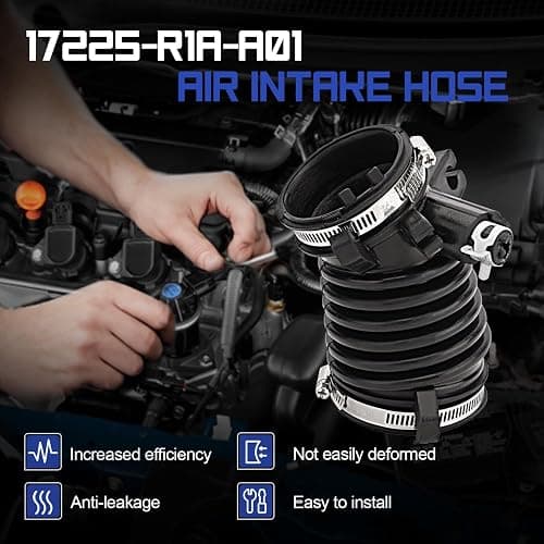 Air Cleaner Intake Hose Tube with Clamps for 2012-2015 Honda Civic 1.8L 2013-2015 Acura Ilx 2.0L (OEM# 17225-R1A-A01) thumbnail 7