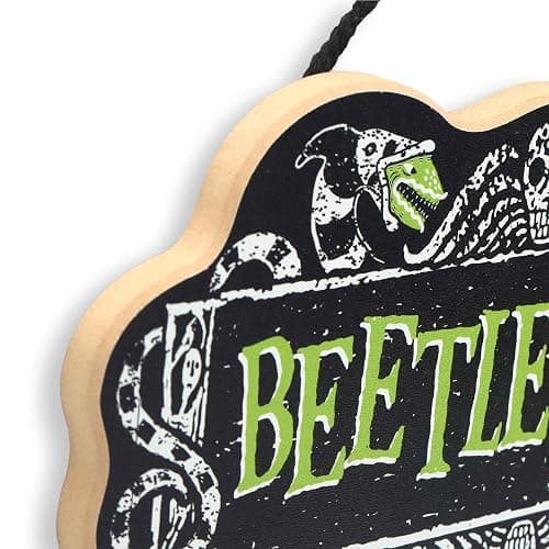 Beetlejuice Hanging Wood Wall Decor - Iconic Beetlejuice Sign for Halloween Decor thumbnail 6