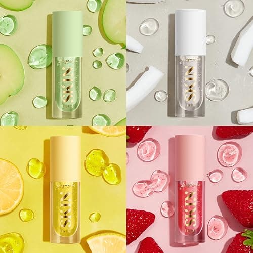 Plumping Lip Oil 4 Packs Hydrating Lip Glow Oil Fruit Extract Lip Gloss Moisturizing Lip Balm and Tinting for Dry Lips thumbnail 6