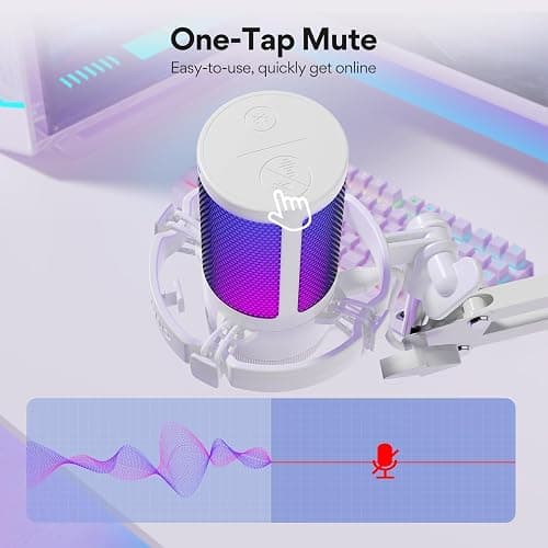 MAONO USB Gaming Microphone with Noise Cancellation, Computer PC Mic with Boom Arm, RGB Light, Mute, Gain, Monitoring Streaming Mic for Podcast, YouTube, Twitch, Discord, PS5/4, GamerWave DGM20S thumbnail 5