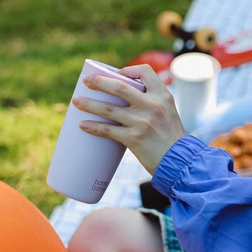 Insulated Travel Mug 350ml Stainless Steel Office Coffee Cup with Push Button Lid Keeps Cold and Hot for 8 Hours (Pink) thumbnail 2