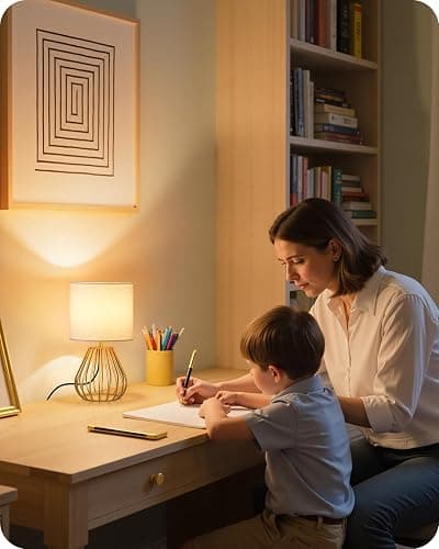 GOEBLESON Gold Table Lamp, Small Gold Bedside Lamp with Metal Base & White Linen Lampshade, Modern Nightstand Lamp, Little Cute Desk Lamp for Bedroom, Living Room, 2700K LED Bulb Included, DCW06TL05 thumbnail 9