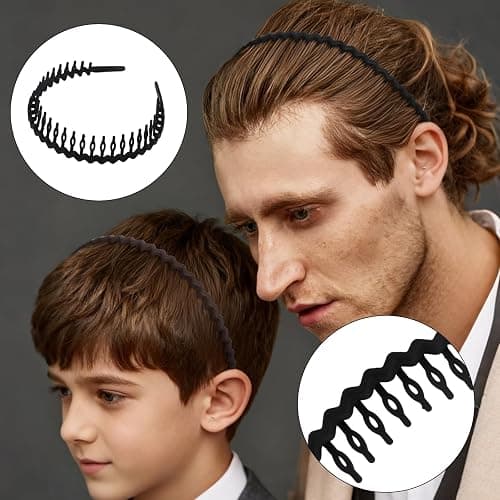 GAFATORY 3 PCS Zig Zag Headbands Plastic Comb Headband Hairband with Teeth Non Slip Thin Elastic Head Bands Fashion Hair Accessories for Women thumbnail 4