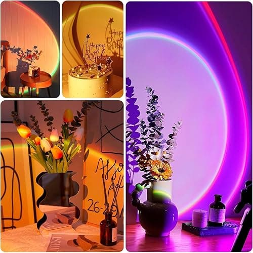 Kangtaixin Sunset Lamp - RGB Sonnenuntergang Lampe - App-Steuerung USB-Anschluss LED Projektor 360 ° Drehbares Romantisches Vision-Stimmungslicht für Fotografie, Selfie, Dopamine, Wohnzimmer Deko thumbnail 8