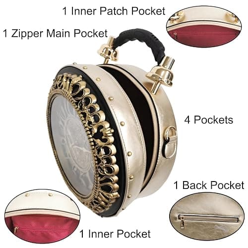 Lyuxhetaokdiq Women PVC Clock Shaped Handbag Crossbody Shoulder Bag Clock Purse thumbnail 5