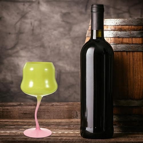 Amosfun Rose Cocktail Glasses Cute Wine Goblet Decorative Stemmed Cup Colored Shaped Glassware for Wine Drinks Ice Cream Dessert Yellow - Yellow thumbnail 4